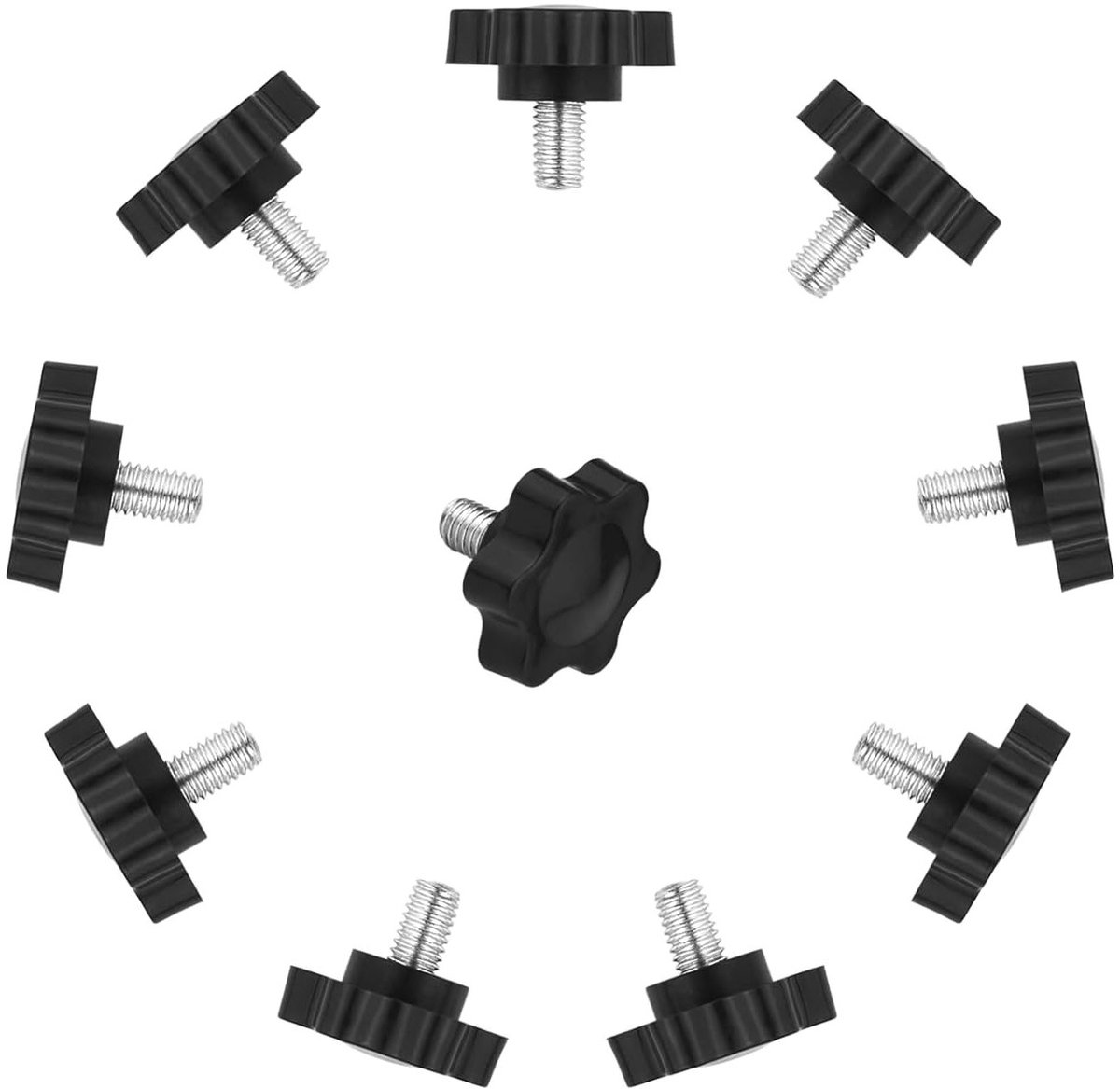Set van 10 M6 x 10mm Sterbouten met Hexagonale Plastic Kop, Vervangingsschroeven voor Mechanische Toepassingen, Ideaal voor Klussen en DIY-projecten