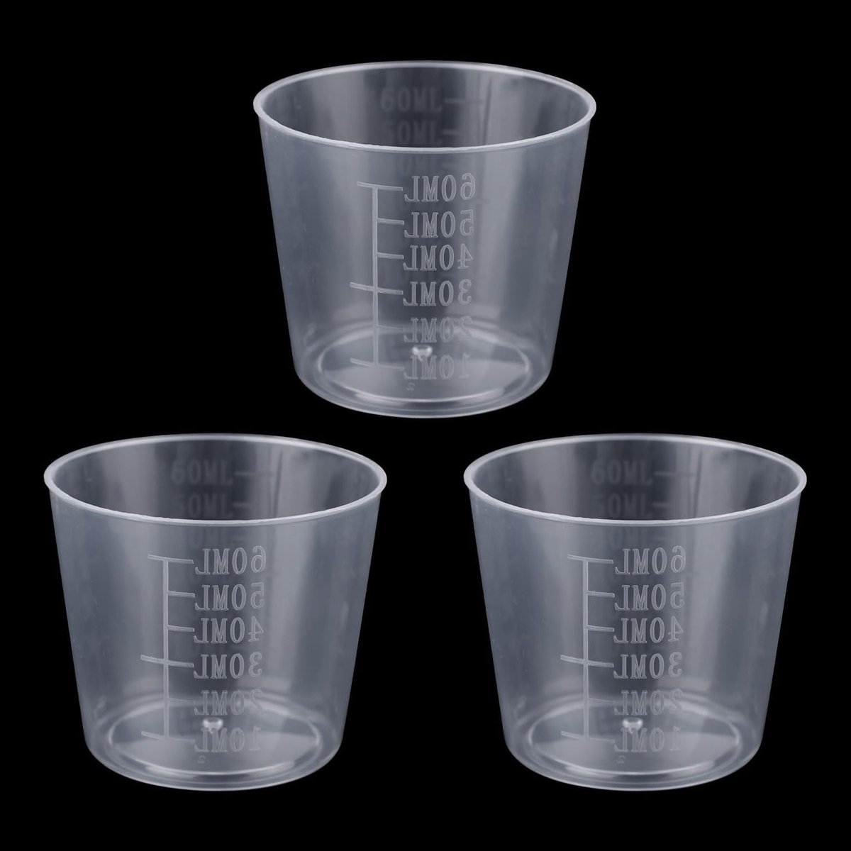 3 Stuks Rijstmaatbekers van 60ml, Transparante Plastic Maatcups voor Rijstkoker, Perfect voor Droge en Vloeibare Ingrediënten in de Keuken