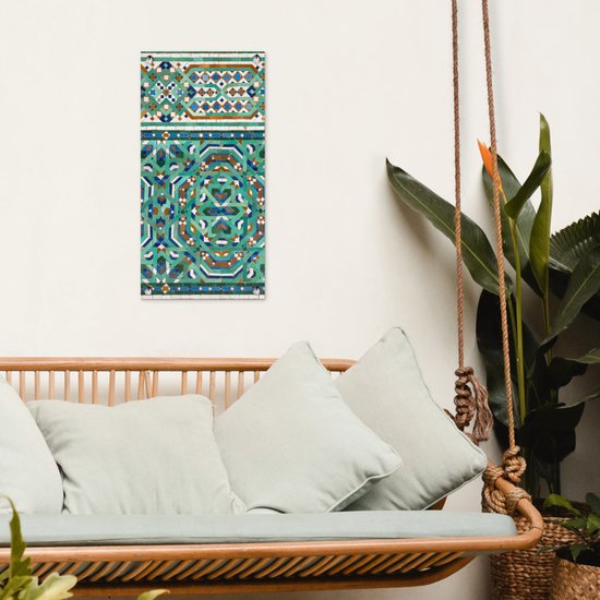Tuinposter 30x60 cm - Tuindecoratie Een traditionele Marokkaanse mozaïekdecoratie - Poster voor in de tuin - Buiten decoratie - Schutting tuinschilderij - Tuindoek muurdecoratie - Wanddecoratie balkondoek