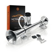 VCTparts® Treinhoorn Luchthoorn 115dB met Compressor 12V - Universele Claxon Trompet Auto Toeter Elektrische Hoorn voor SUV Camper Boot Universeel