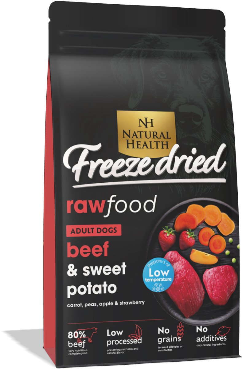 Natural Health hondenvoer Grainfree Freeze Dried Beef 150 gram - Hond