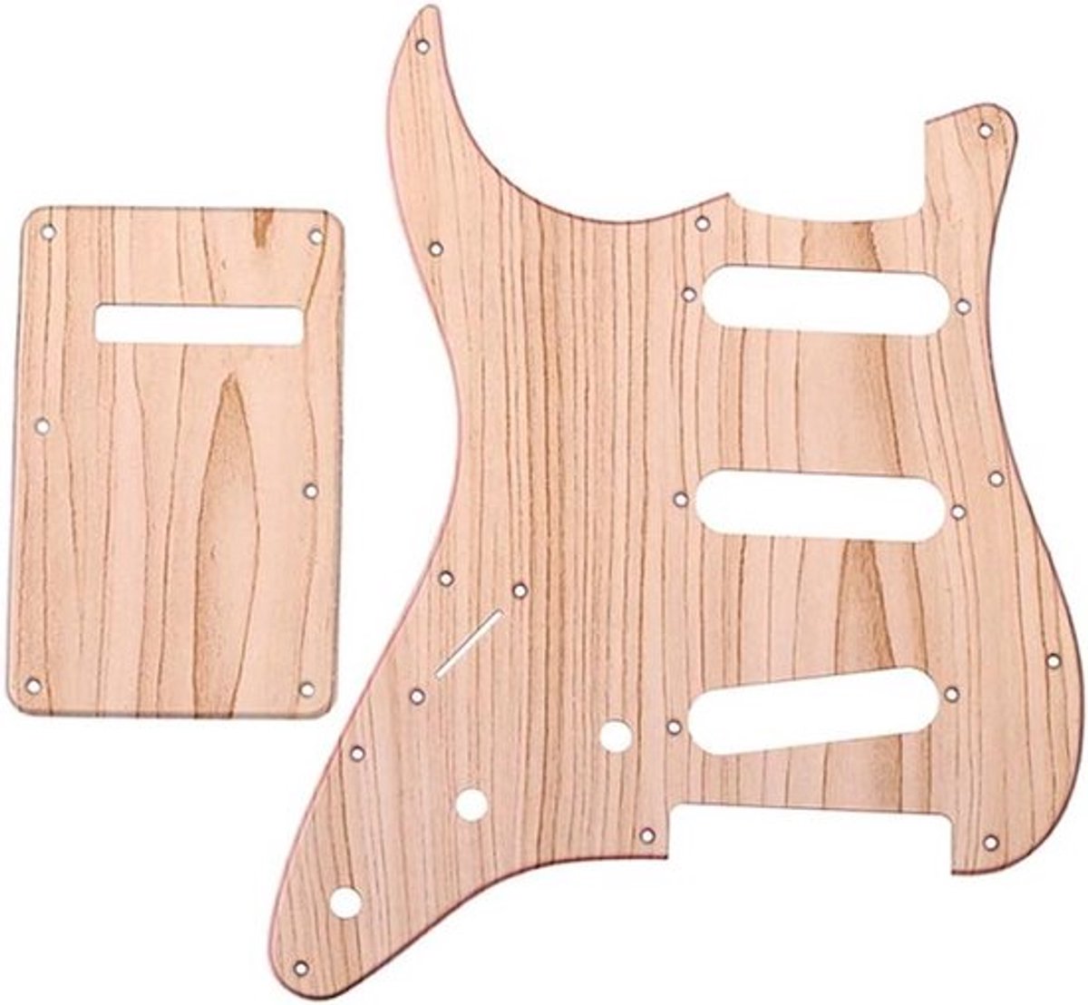 11-gat Slagplaat en Achterplaat-set voor Standaard Strat Gitaar - Maplewood Grain Design