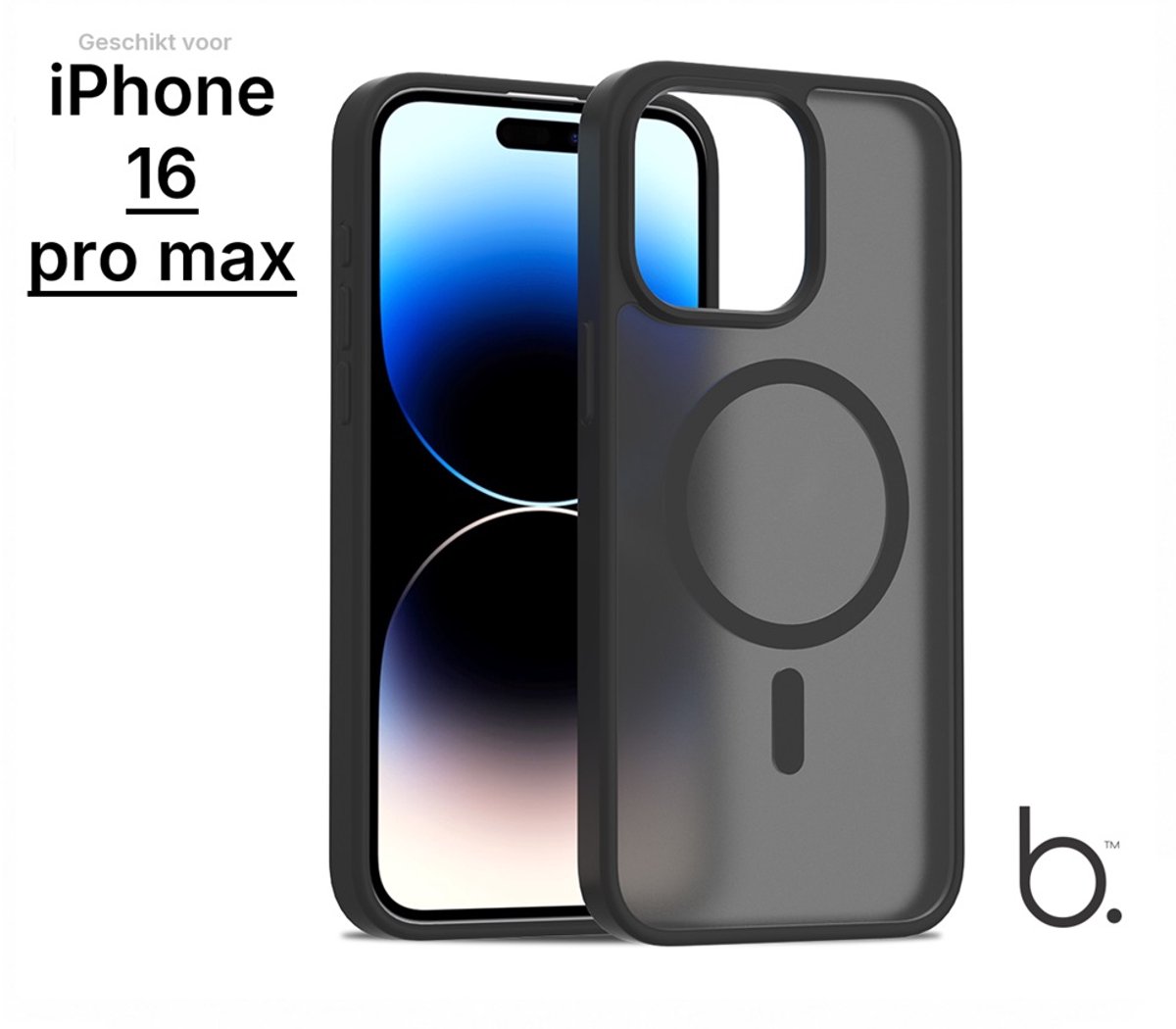 Brosendaal Hoesje - Geschikt voor Apple iPhone 15 Pro Max – Mat Zwart – MagSafe-compatibel Telefoonhoesje – Ultradun en maximale Valbescherming