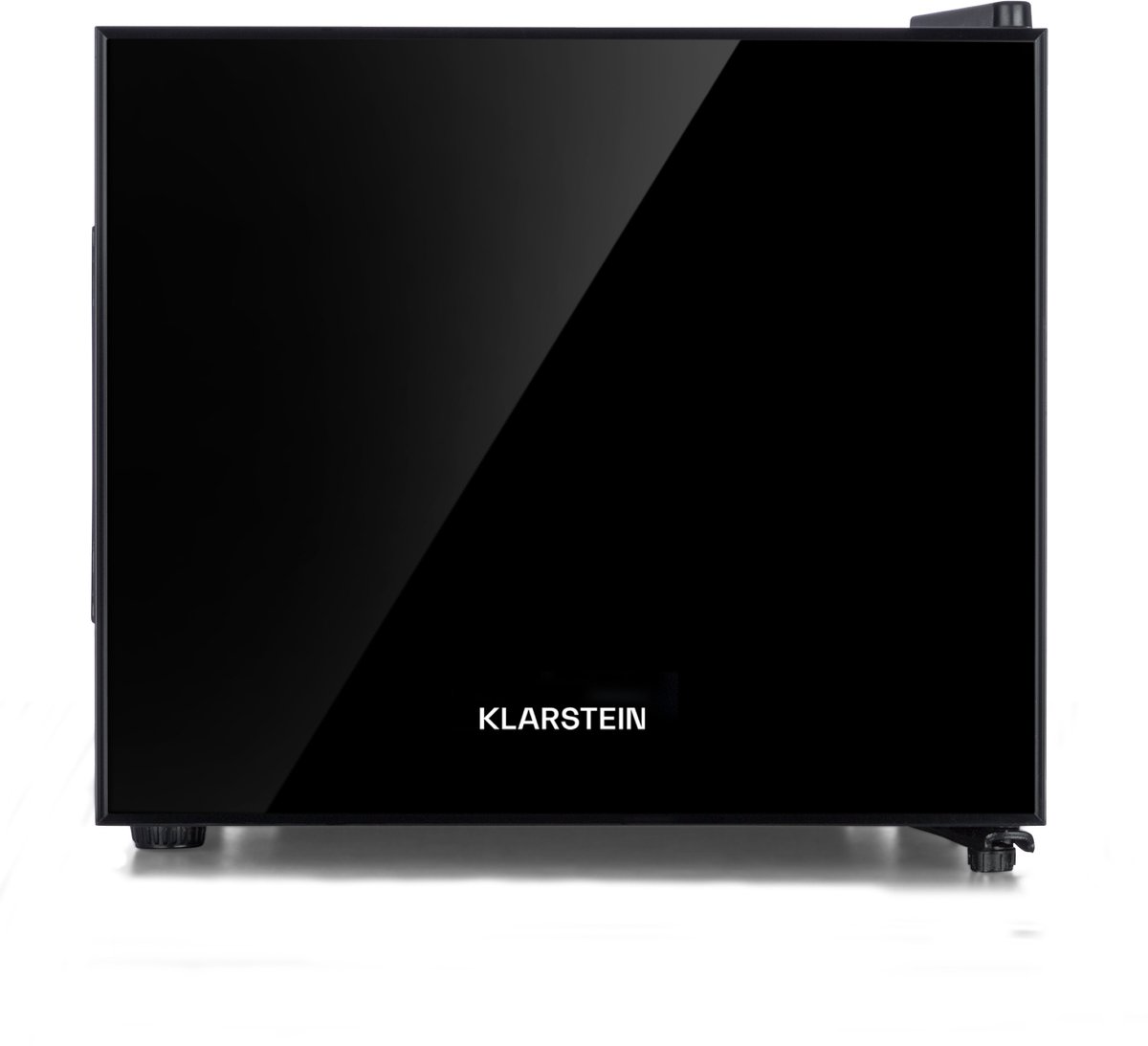 Klarstein Mini-Koelkast Frosty Vrijstaande - 10 Liter - Losse Glazen Bodemplaat - 33dB - Koele Frisheid - Voor Gastkamers Of Slaapkamers - Glansrijk - Thermo-elektrisch Koelsysteem - Spiegelglasdeur - praktisch - Elegant - Zwart — afbeelding 1
