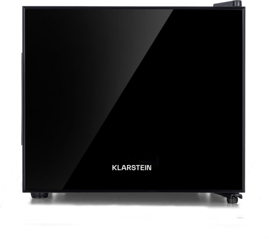 Klarstein Frosty Minikoelkast 9L Stil 33dB Thermo-elektrisch Koelsysteem Glazen Deur LED-Verlichting Zwart