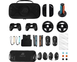 PlayCool 23-in-1 Accessoirebundel voor Nintendo Switch 2 – Beschermhoes, Screenprotectors, Thumb Grips, Joy-Con Siliconen Covers, Stuurset, Controller Grips, Oplaadstation, Playstand & Game Muisset