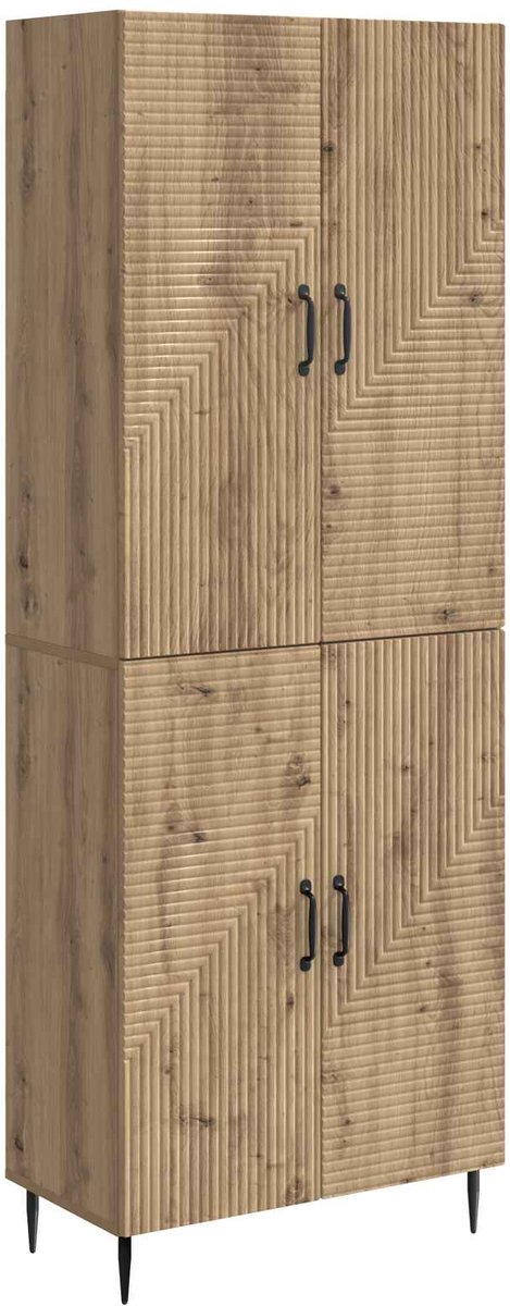 vidaXL Kast - Set - 2 - st - Artisanaal - eiken - Bewerkt - hout Artisanaal eiken