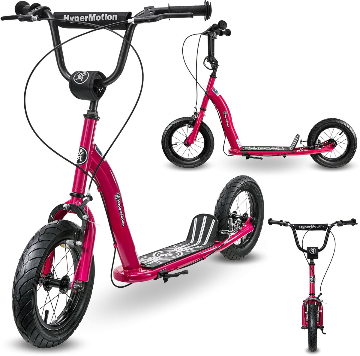 HyperMotion RUBY 12.2 Kinderstep met Luchtbanden 12 Inch – Verstelbaar – Fuchsia/Magenta
