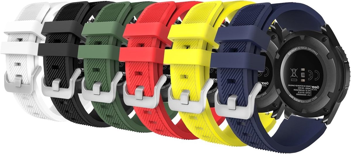 Silicone Sport Band voor Samsung Gear S3, Galaxy Watch 46mm, Ticwatch Pro en Huawei Watch GT 46mm - 22mm Verstelbare Horlogeband voor Actieve Gebruik