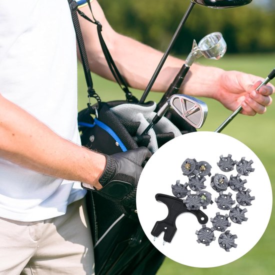 51-delige vervangingsset voor golfschoennoppen met 50 golfschoennoppen, 1 zwarte antislip noppensleutel, metalen schroeven met schroefdraad en M5 diameter vervangingsonderdelen voor cricket. — afbeelding 5