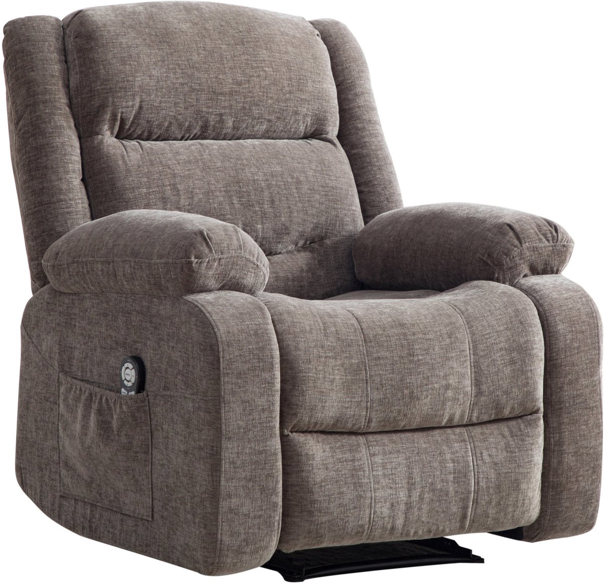 Merax Elektrische Relaxfauteuil met Massage en Verwarming - Grijze Massagestoel met Verstelbare Rugleuning - Voetsteun en Opbergvakken Grijs