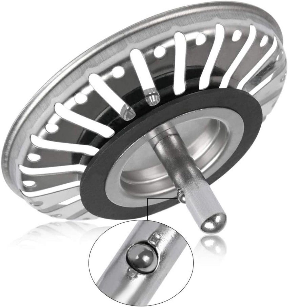 TOVBMUP Afvoerplugkorf - Gootsteenzeef - Afvoerstopmand - Zeef - 8.4 cm - RVS