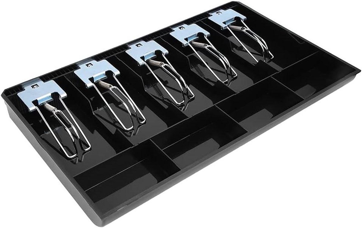 Geldlade - Kassalade Opbergbox - Geld Beheren - Met Klemmen - 40 cm - Zwart
