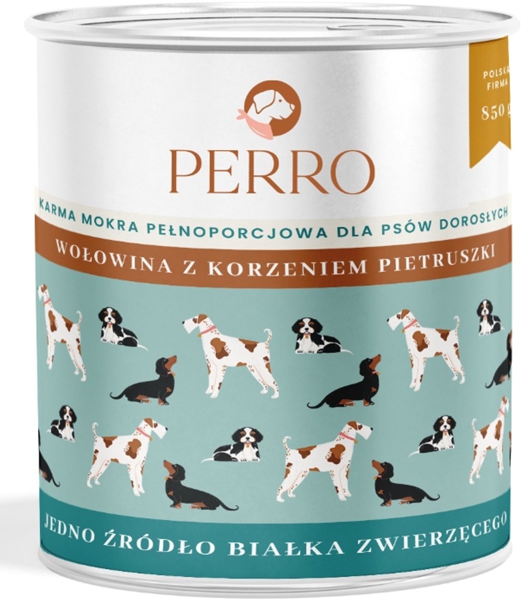 Perro Perro - Natte Hondenvoeding - Rundvlees met Peterseliewortel - 6x850g