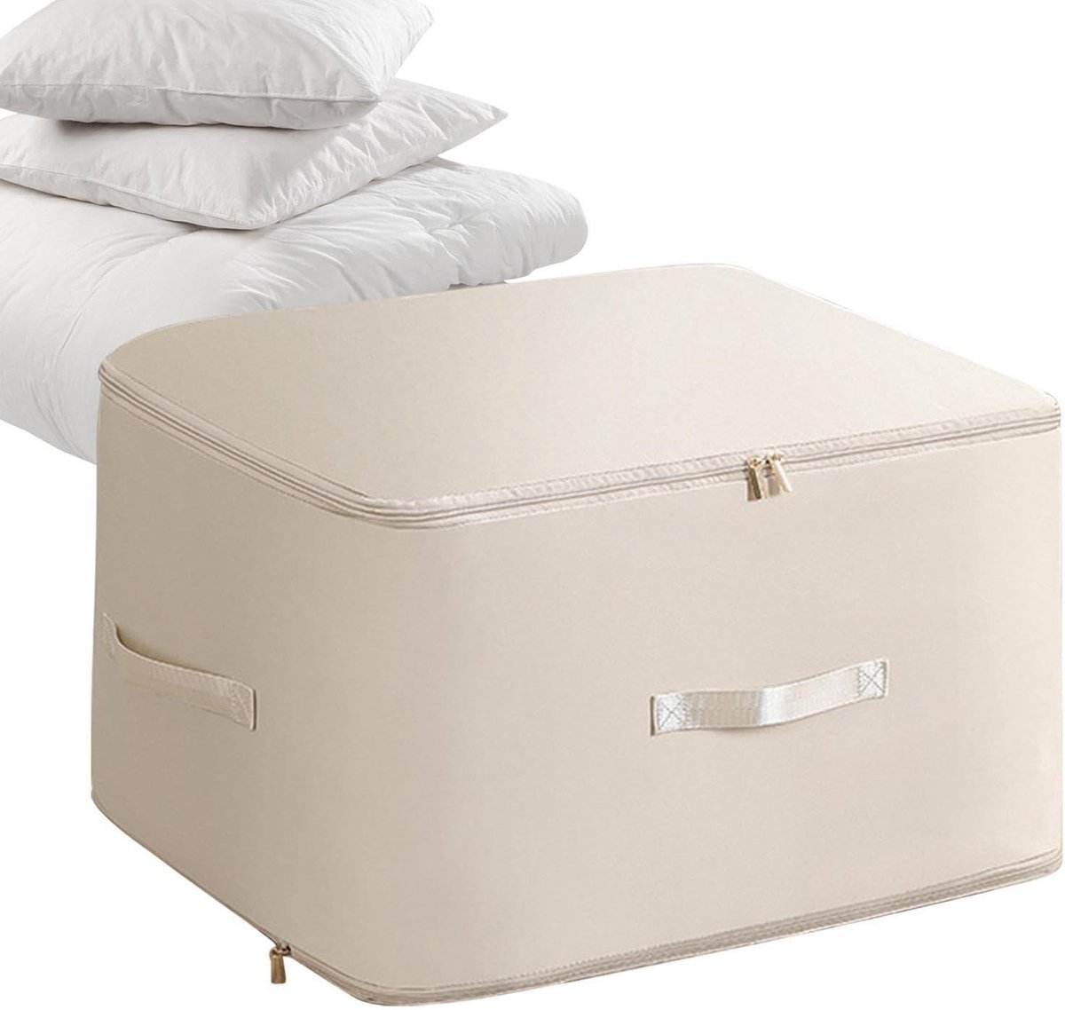 Opbergzakken Dekbed - Kledingopberger - Ruimte Besparen - Versterkte Handgrepen - 28L x 20B x 2H cm - Beige