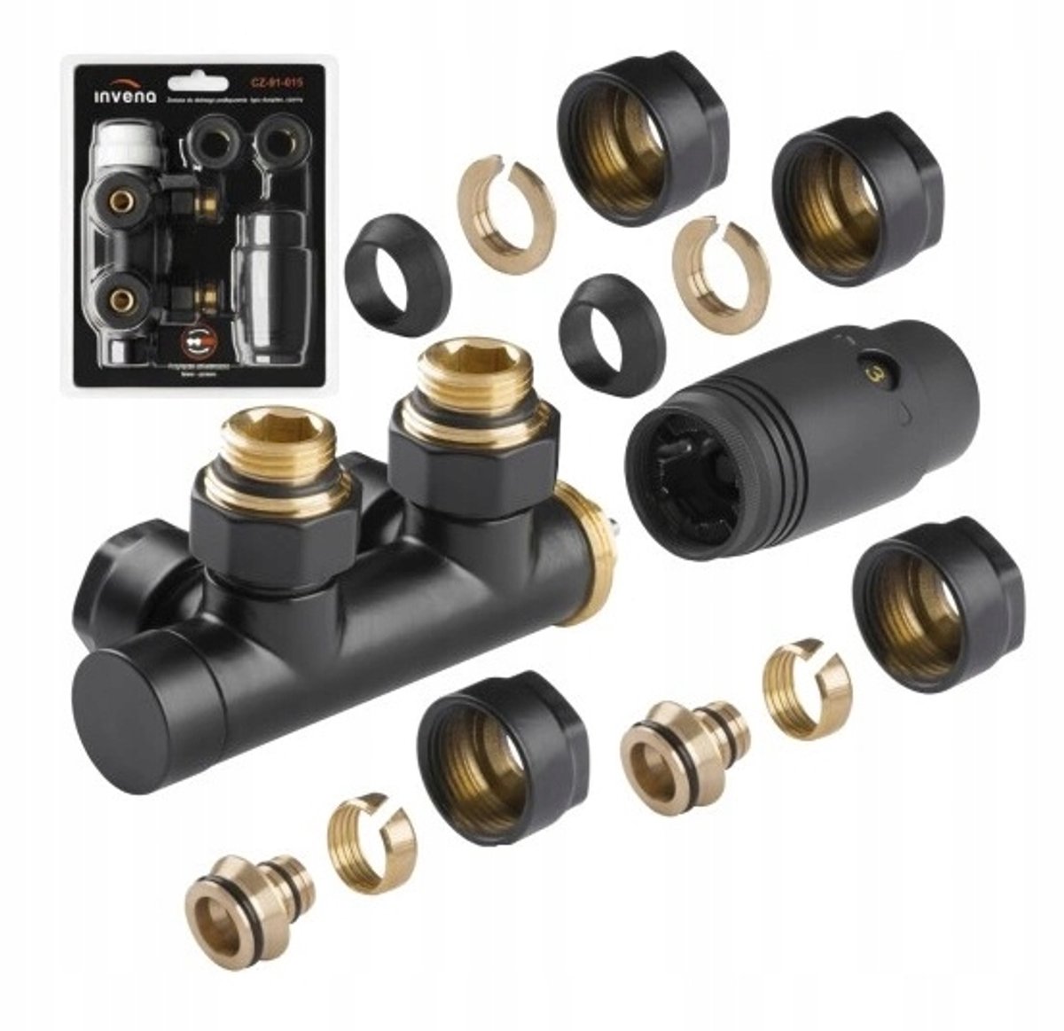 Duoplex Thermostatische Radiatorafsluiter Set - Zwart