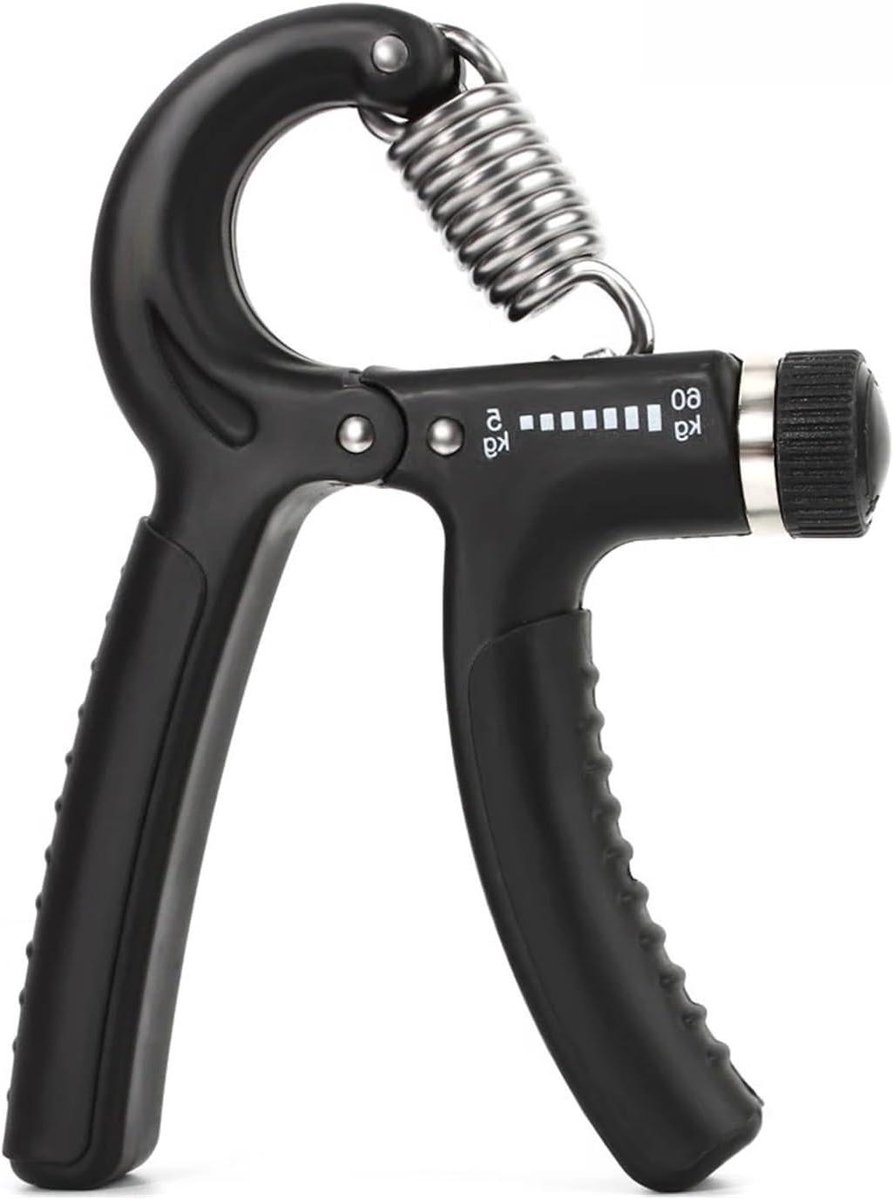 Hand Grip Trainer - Krachtversterker - Spierherstel Hand - Instelbare Weerstand - 5-60 kg - Zwart