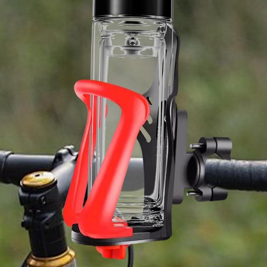 Fleshouder Fiets - Bidonhouder Stuur - Onderweg Drinken - Tool-free Montage - 20-35mm Frame - Rood — afbeelding 5