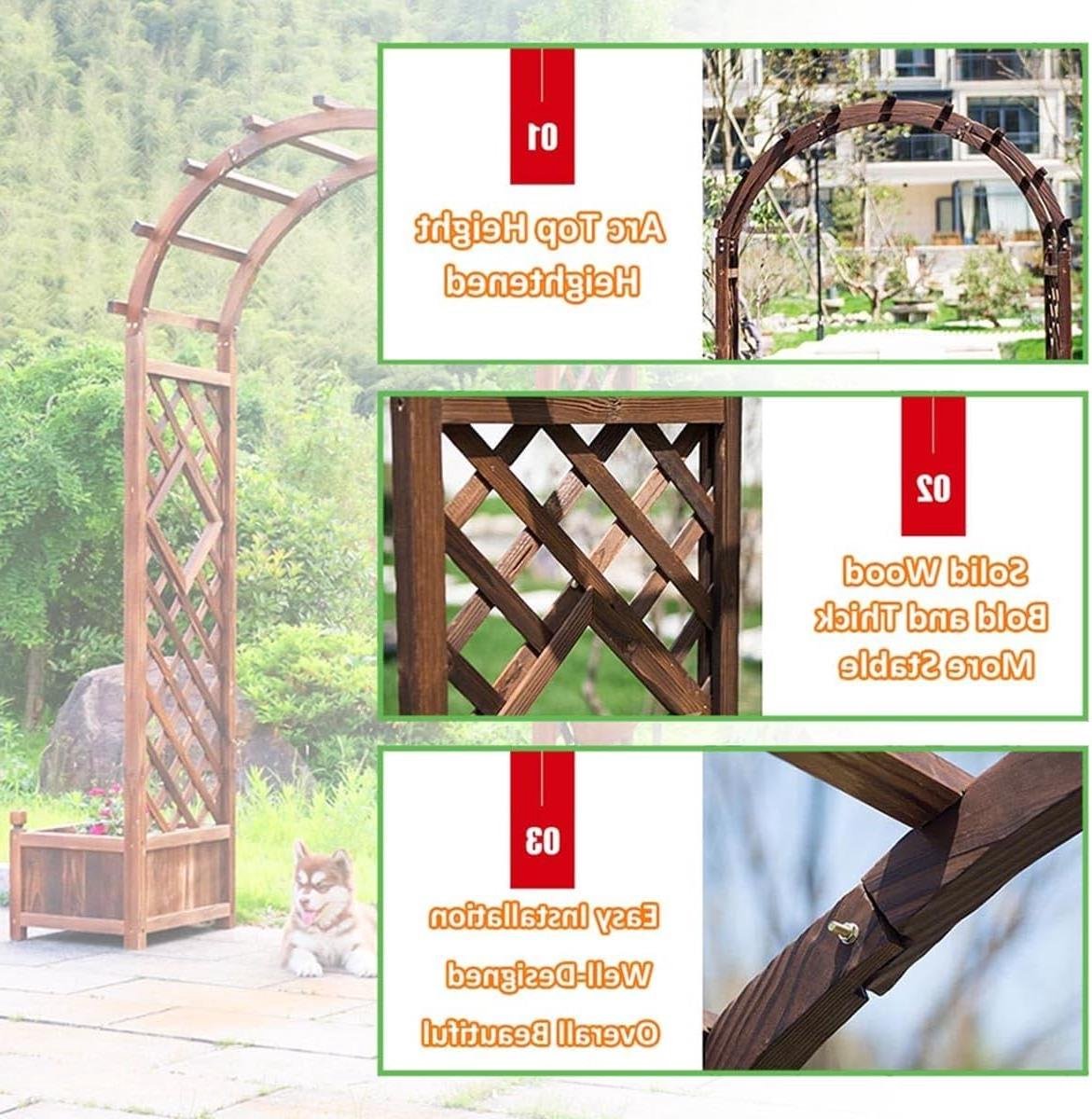 Houten Tuinboog - Rozenboog - Decoratief Element - Eenvoudig te Monteren - 120 cm - Bruin