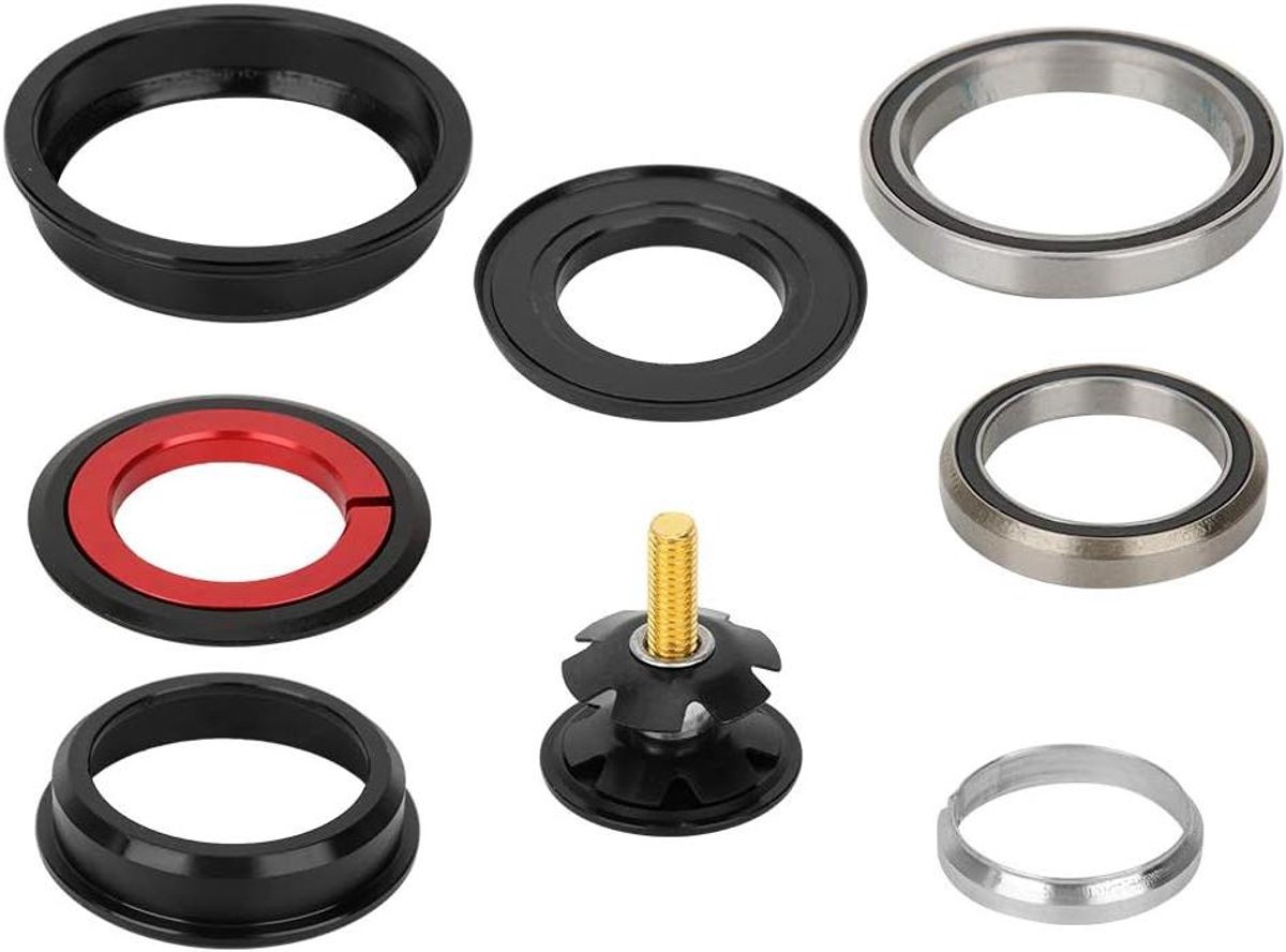 Fiets Balhoofd - Stuurpen Lager - Fiets Onderhoud - Aluminiumlegering Constructie - 44/55 Mm - Zwart