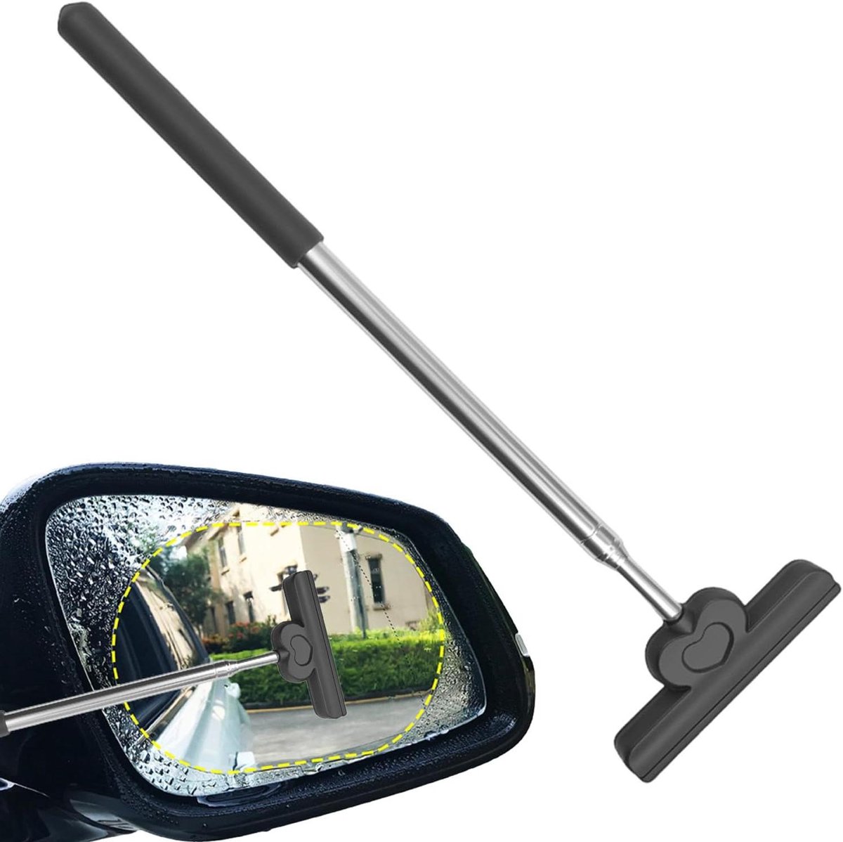 Spiegeltrekker - Glaswisser - Veilig Rijden - Intrekbaar Ontwerp - 103 cm - Zilver