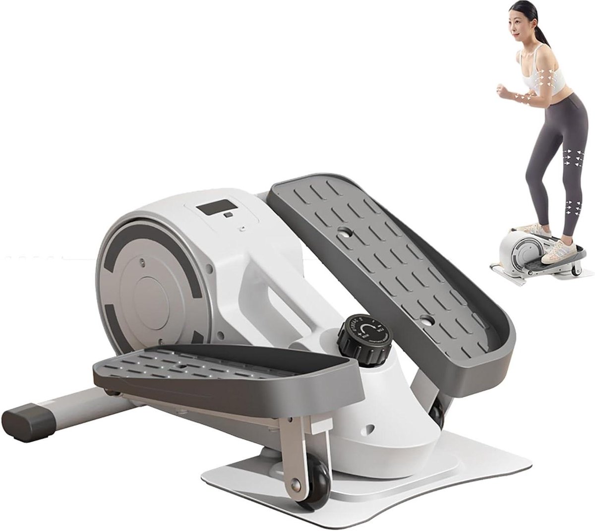 Onder Bureau Elliptische Trainer - Voetpedaal Oefenaar - Dagelijkse Training - 8 Weerstandsniveaus - 48 x 40 x 20 cm