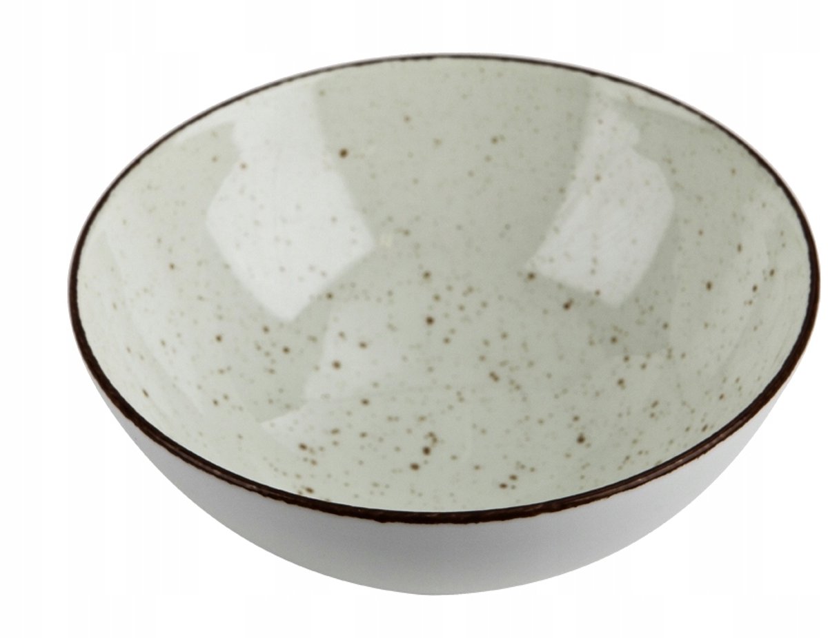 Boss Ecru Porseleinen Saladekom 15cm - Handgemerkt