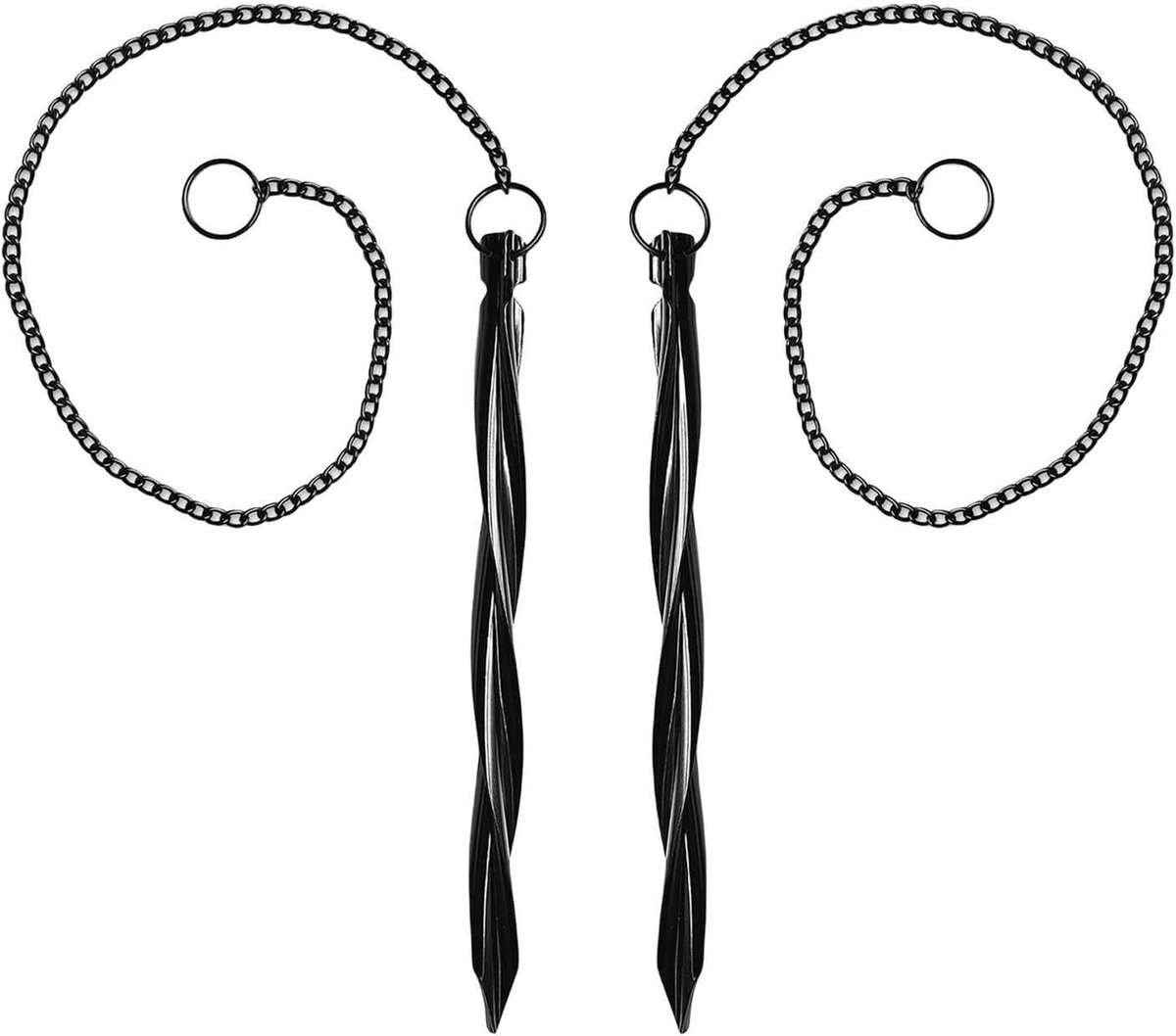 Regenketting Palen - Regenopvang Accessoires - Water Afvoeren - Tool-Free Installatie - 2 Stuks - Zwart