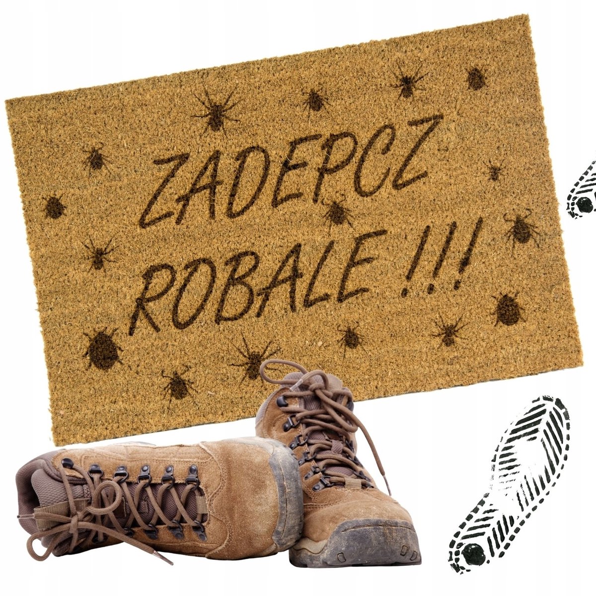 Kokos deurmat 'Zdepcz Robale' 40x60 cm - Antislip & Decoratief