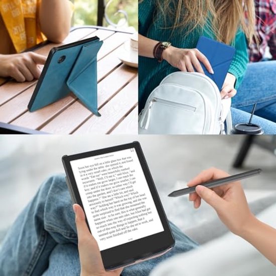 PromoHome E-reader hoesje voor Kobo Clara BW/Colour - Kunstleren cover met standaard, magnetische sluiting, zwart — afbeelding 3