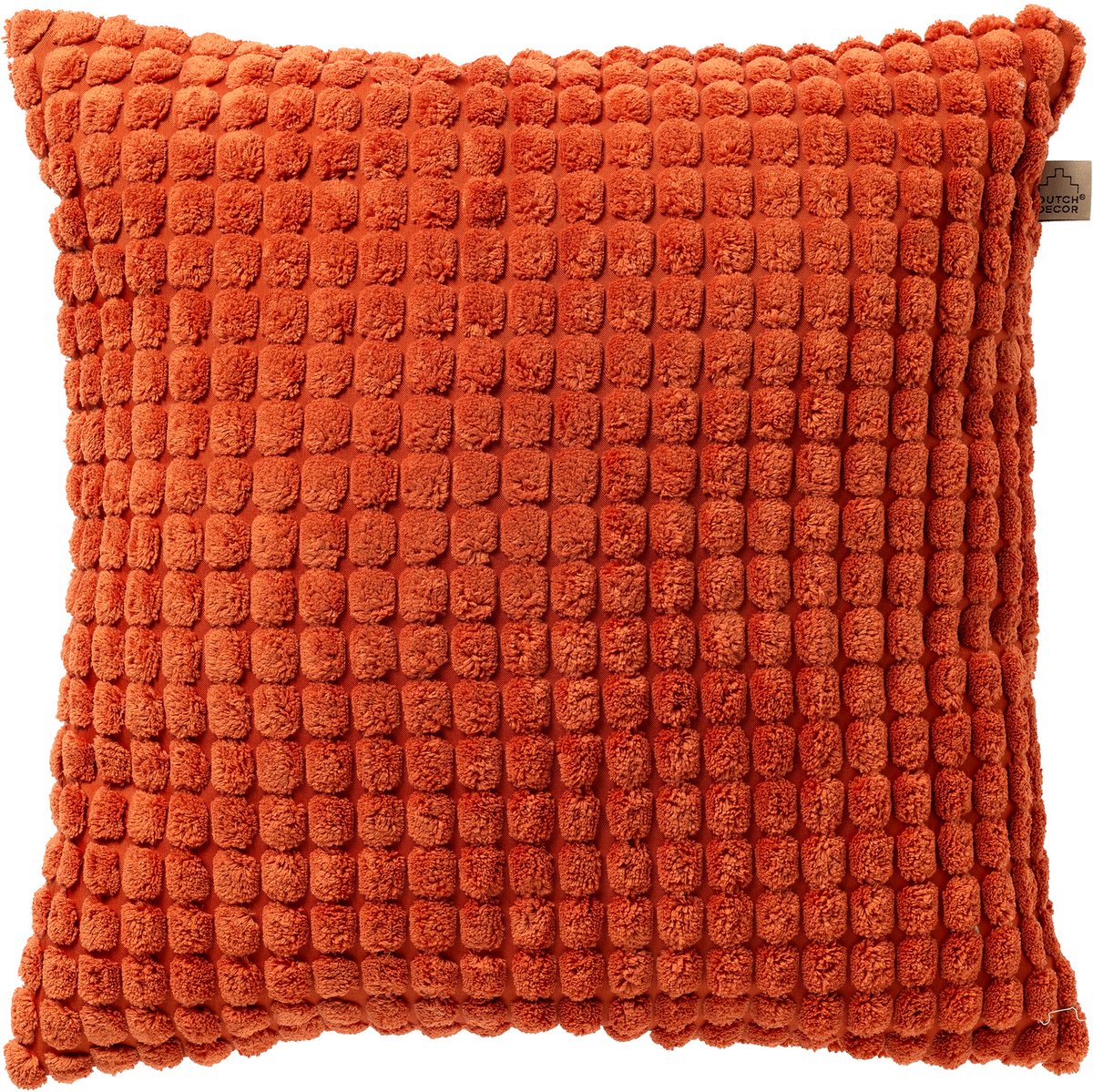 Dutch Decor ROME - kussenhoes 45x45 cm - effen kleur - 3D-structuur - Potters Clay - oranje - met rits - zonder binnenkussen Terracotta