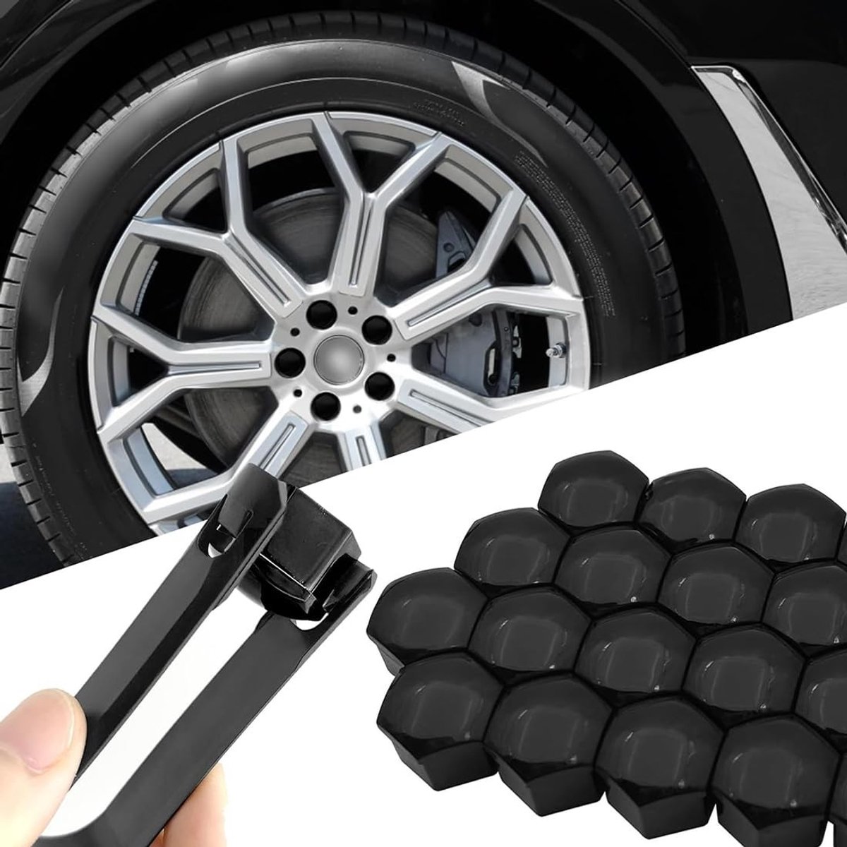 Dailygoods- Wielmoerdoppen 21 mm - 20 Stuks - Wielmoerkapjes - Wielboutdoppen - Corrosiebescherming - Waterdicht - Verfijnde Esthetiek - Wielboutdop