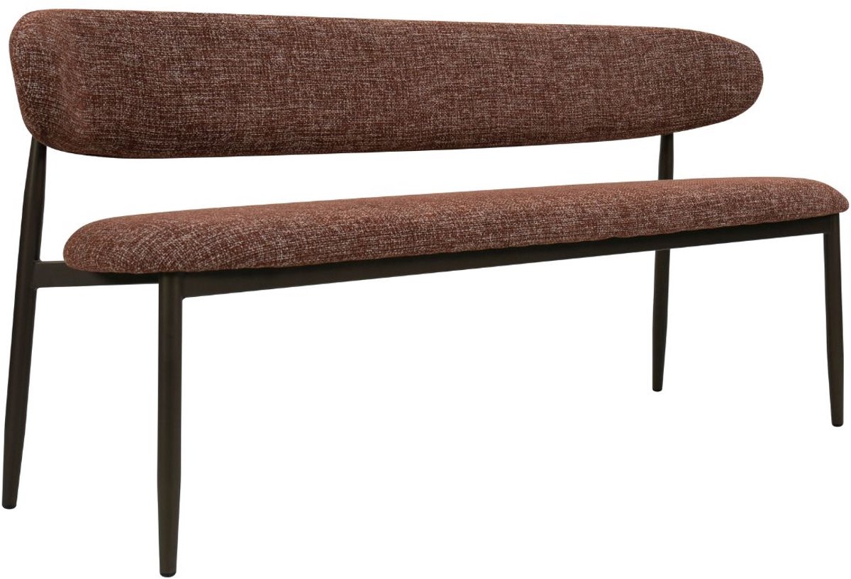 Giga Meubel Eetkamerbank Alexia - Rood/Brons - 200 cm - Met Rugleuning
