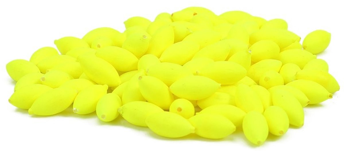 JHUBERS- Vissenlures 100 Stuks - Kunststof Kralen - Lichtgevend - Zeevis Accessoire - Duurzaam - Afmeting 12 x 6 mm - Viskralen