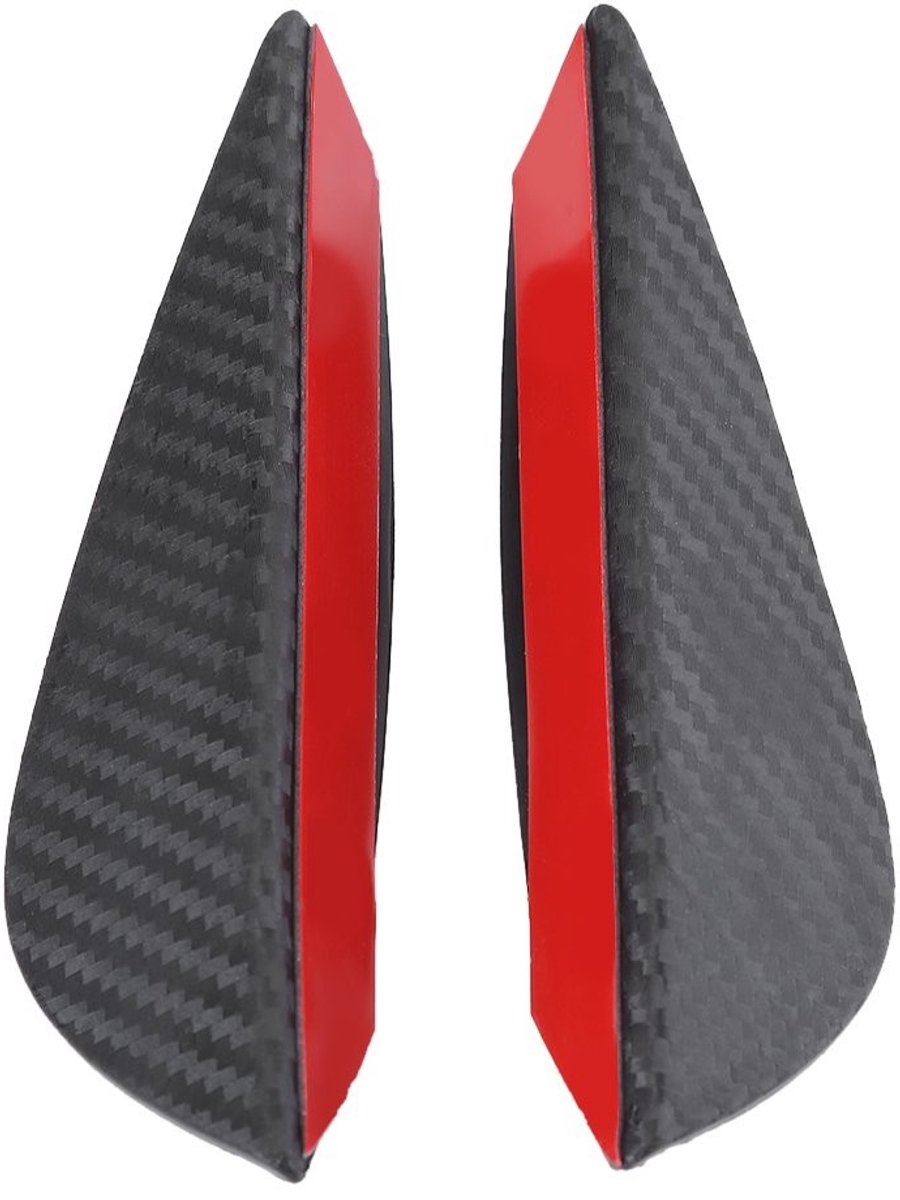 JHUBERS- Voorbumperlip 4-delig - Universele ABS Koolstofvezel - Spoiler Canards - Trim Kit - Plakband - Bescherming tegen krassen