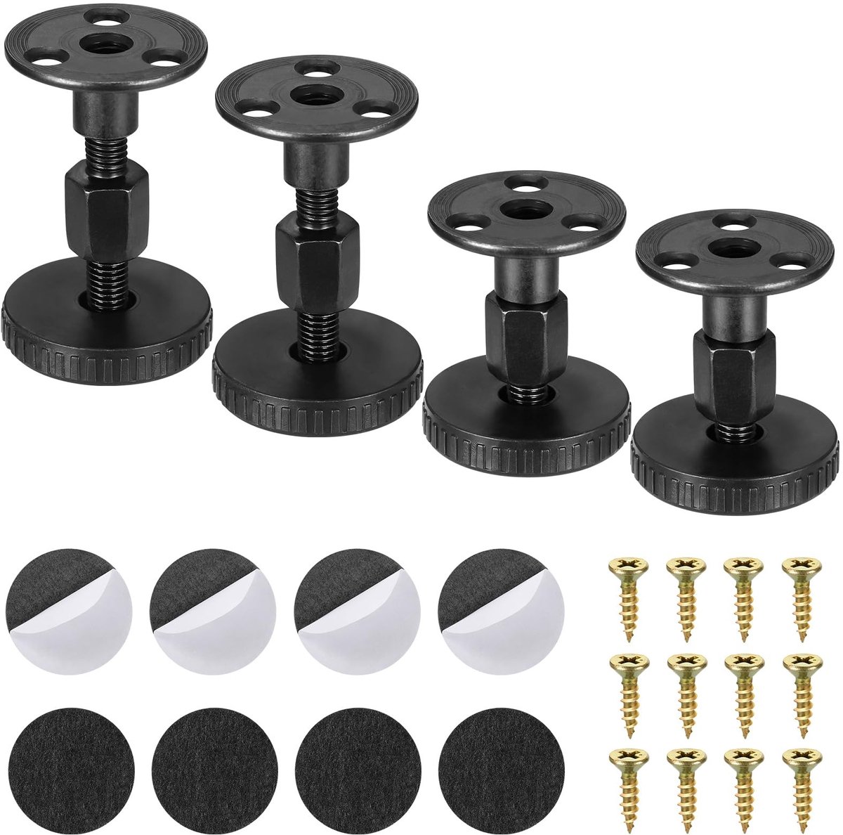 BRENZOOS- Meubelpoten Verstelbaar - Meubelpoten Set van 4 - Kastpoten - Tafelpoten - Antislip - Hoogte 4,3-5,3 cm - Verstelbare Poten