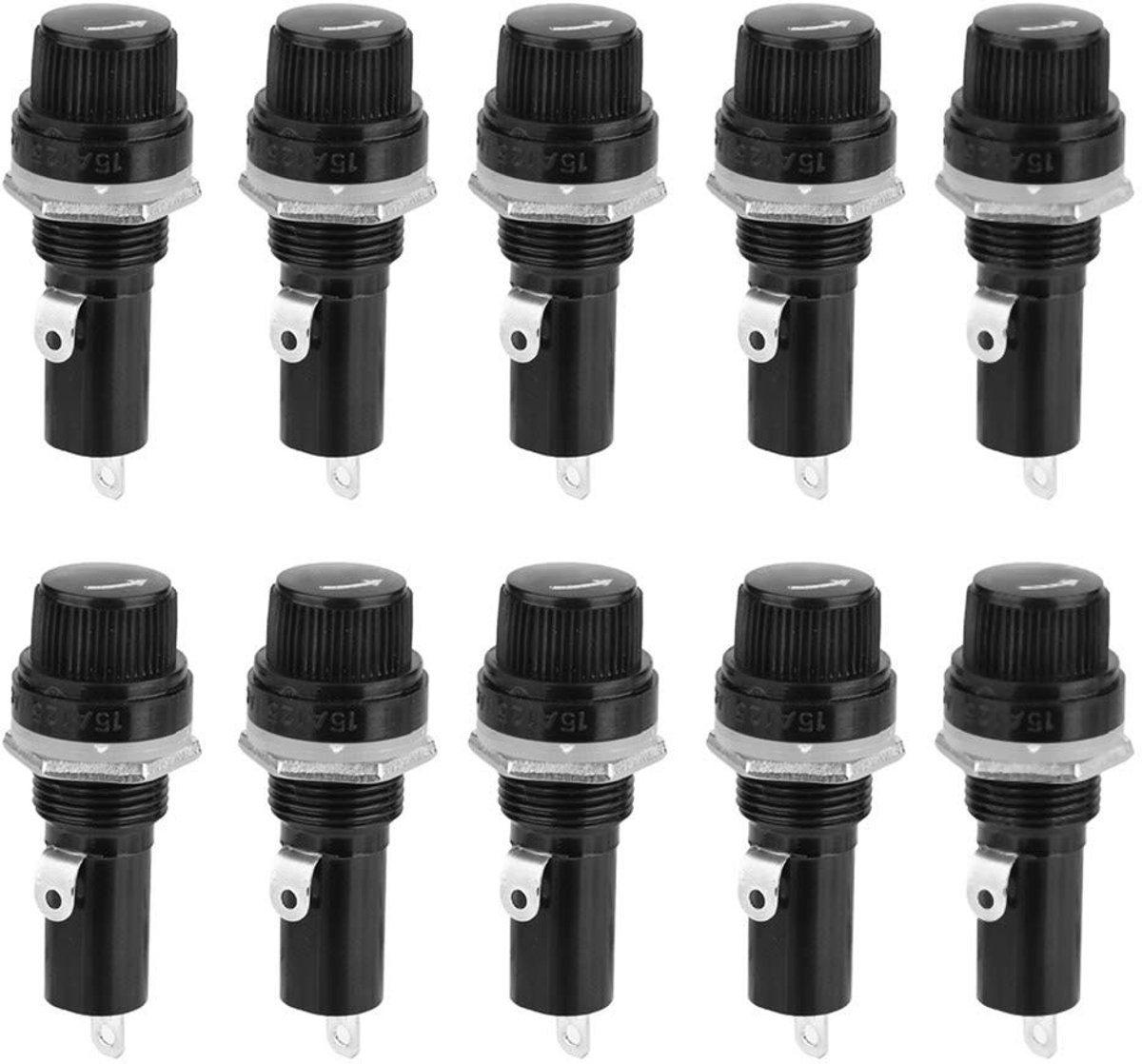 Dailygoods - Set van 10 Zekeringhouders 6 x 30 mm met Schroefsluiting
