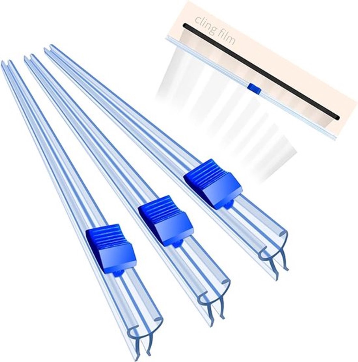 Foliedispenser met papiersnijder - Set van 4 foliedispensers van 33 cm/38 cm met uitschuifbare papiersnijder, geschikt voor thuisgebruik in de keuken.