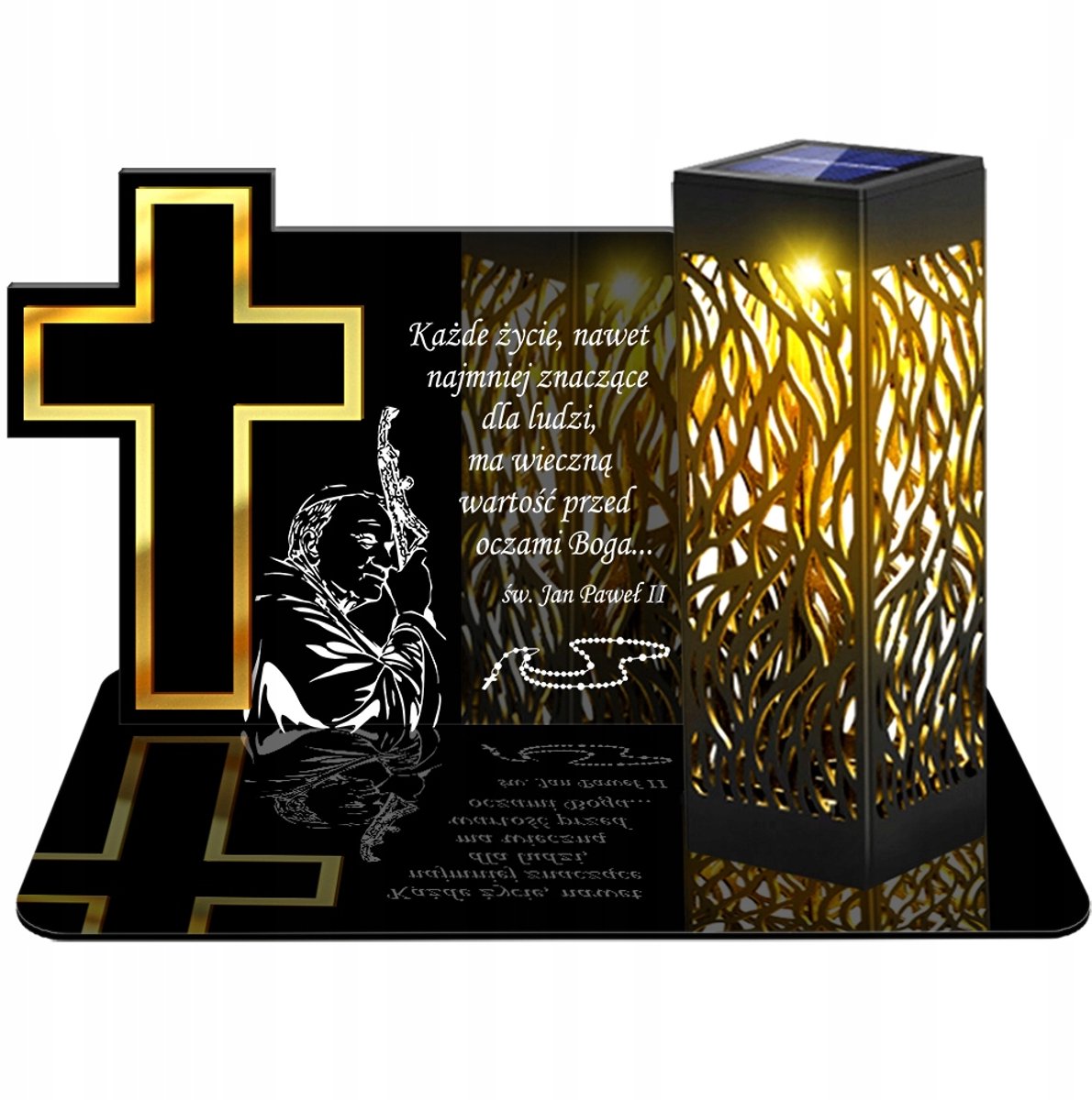LED Solar Kaars Kruis 3D - Eeuwige Grafkaars