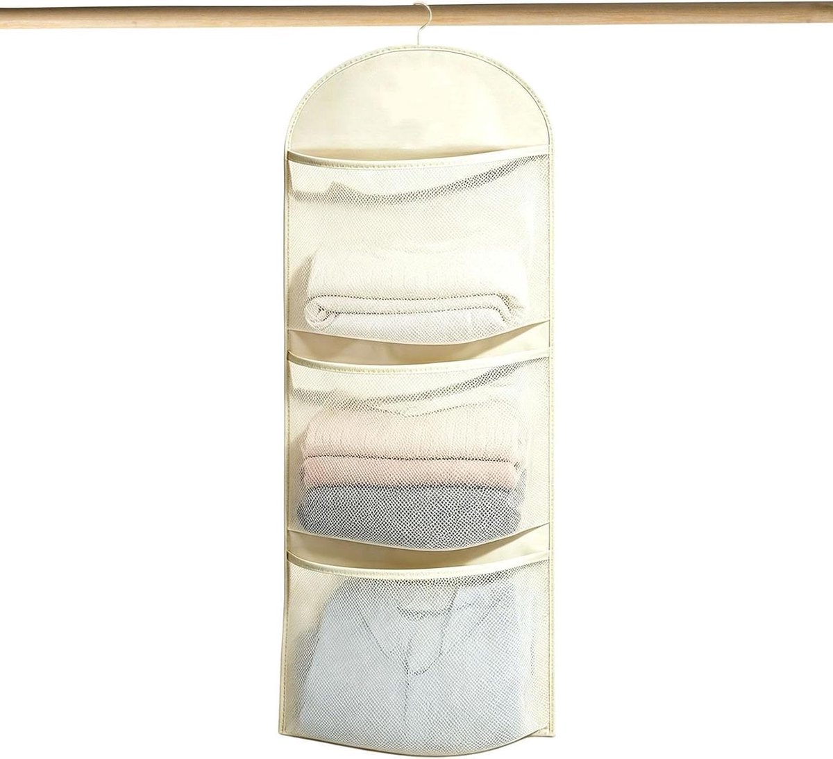 Hangende Kast Organizer - Mesh Opbergvakken - Kleding Opbergen - 3 Lagen Ontwerp - 10 x 160 x 10 mm
