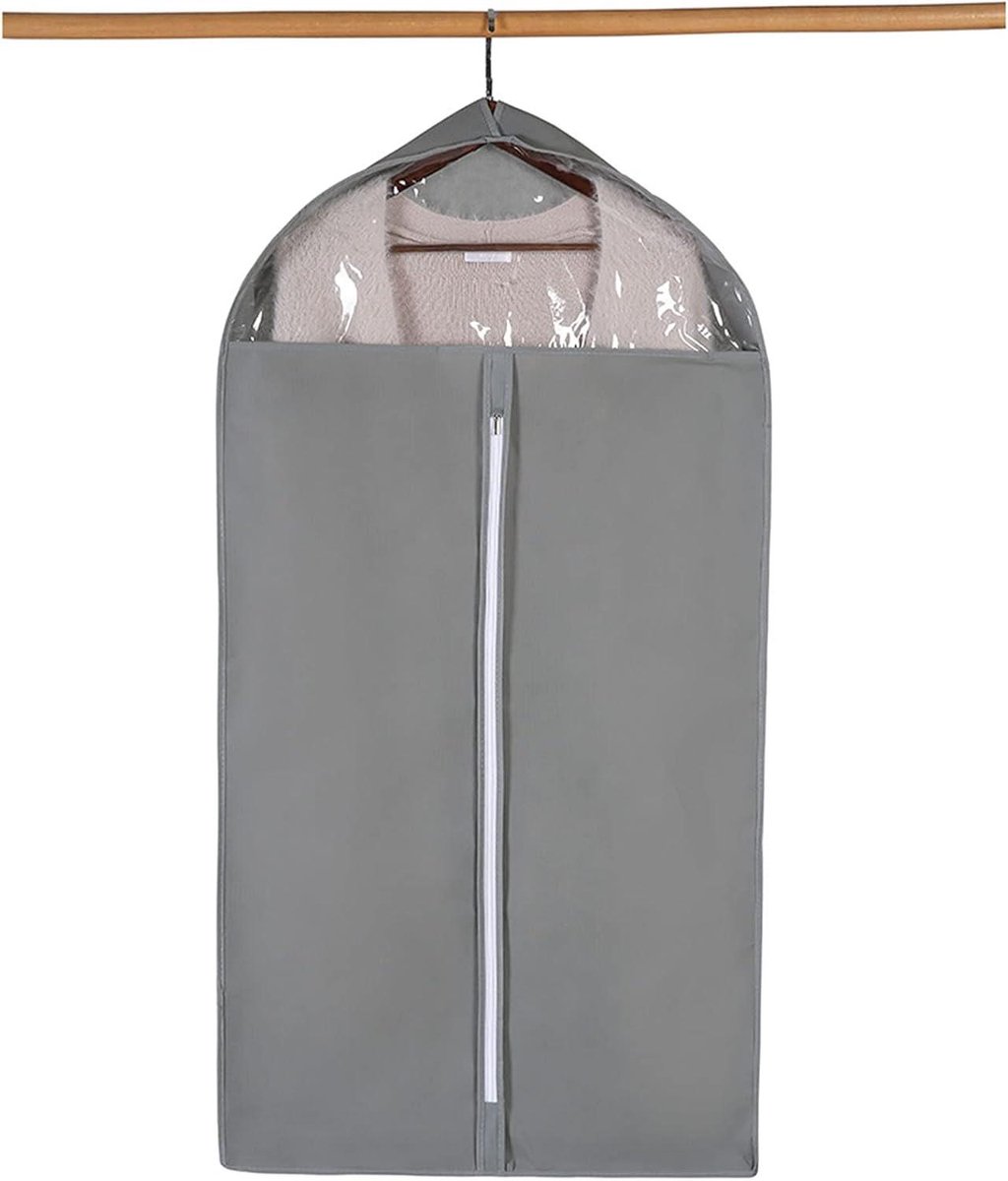 Kledinghoezen - Beschermhoezen - Kleding Opbergen - Mottenbestendig Ontwerp - 5 Stuks 60x10x110cm - Grijs