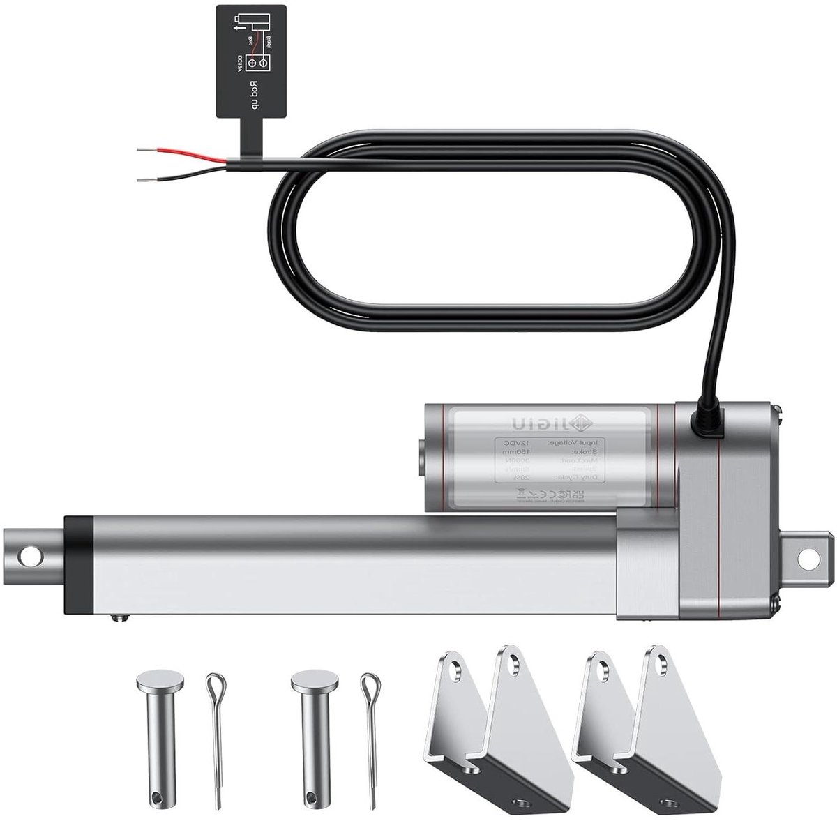 Lineaire Actuator Motor - Elektrische Motor - Precisie Beweging - IP65 Waterdicht - 150 mm Slaglengte - Zilver