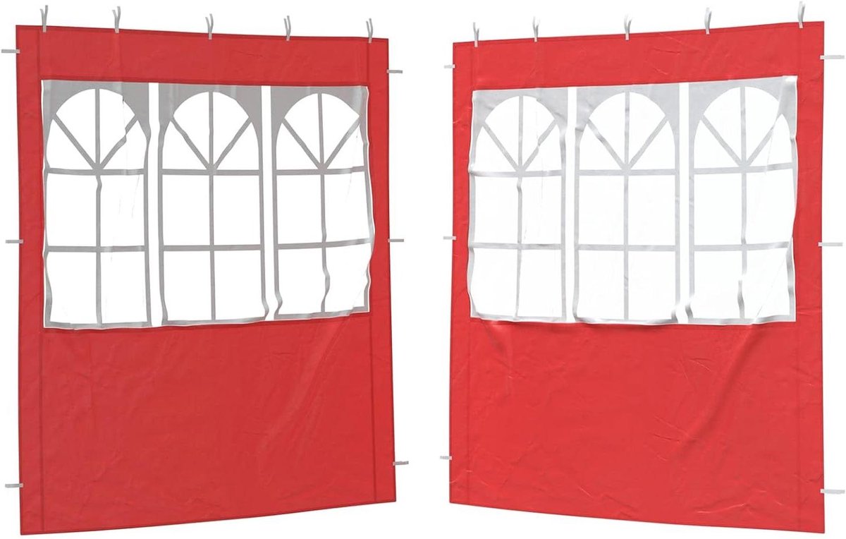 Zijwanden Partytent - Tent Wanden - Buitenfeest Organiseren - UV- en waterbestendig - 200 x 195 cm - Rood