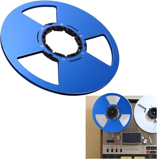 Lege Opnamespoel - Aluminium Haspel - Audiorecordings Opslag - Gepolijste Afwerking - 105 Inch - Blauw — afbeelding 3