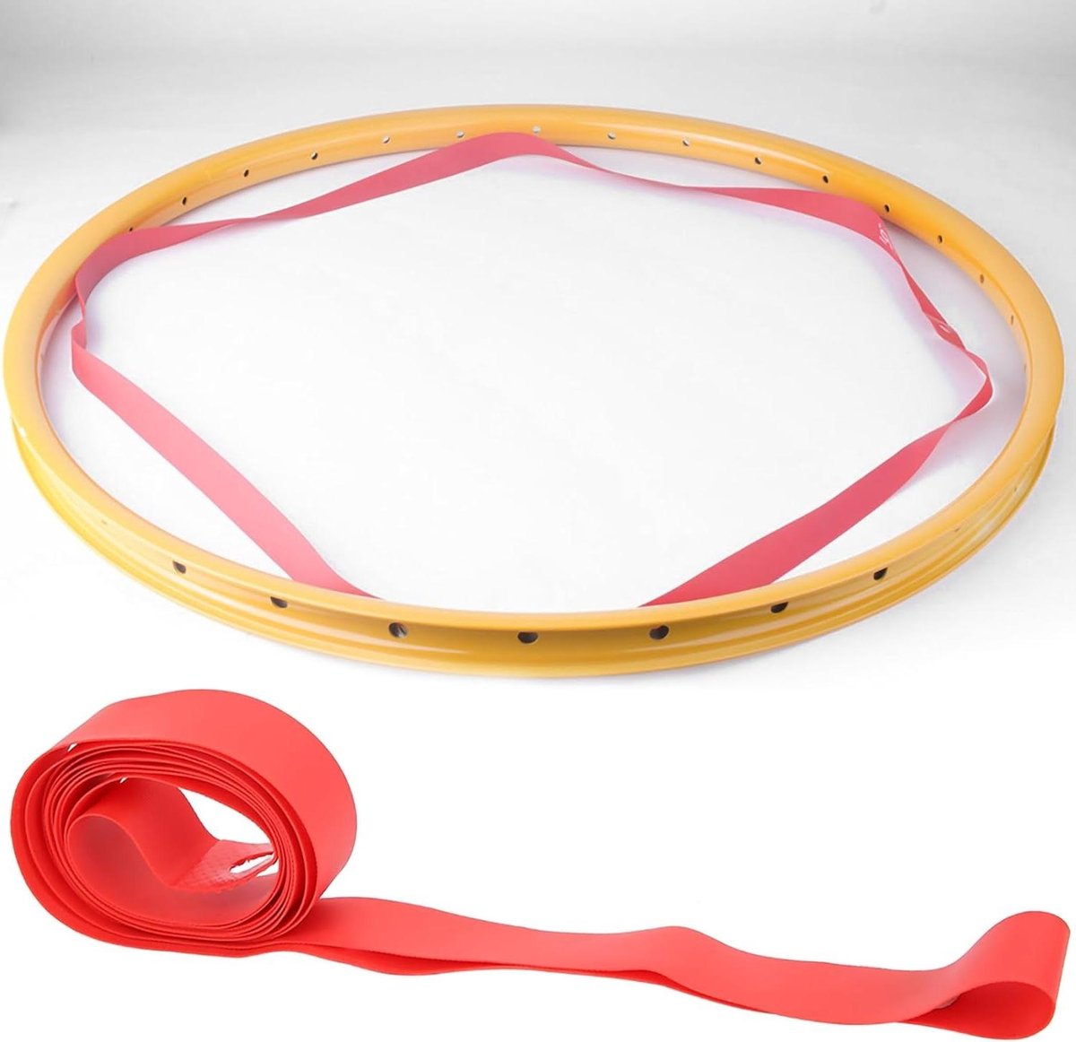 Fiets Bandenbescherming - Velglint Liner - Voorkom Lekke Banden - Lichtgewicht PVC Materiaal - 700C - Rood Zwart