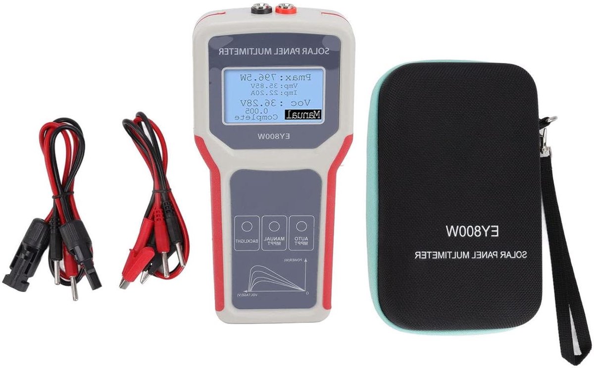 Zonne-energie Meter - Paneel Tester - Energie Meten - MPPT Detectie - 12-60V 0-35A - Zwart