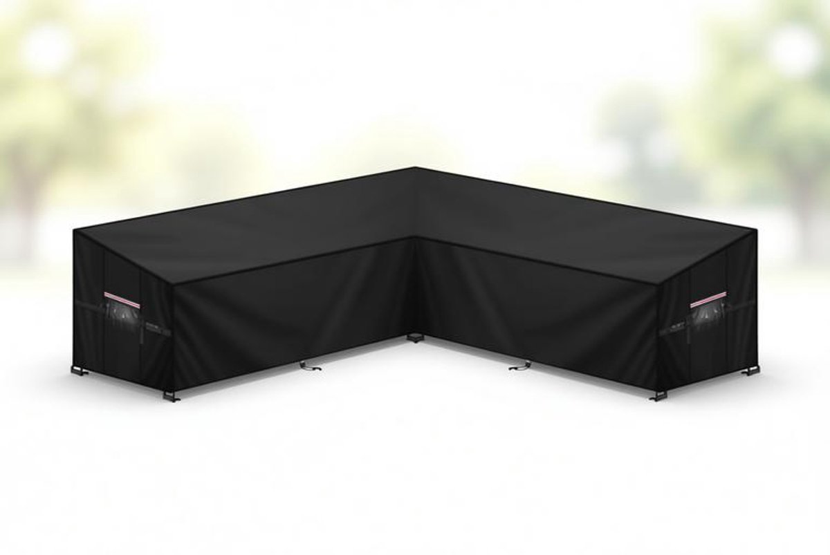 ElleMooi Tuinmeubelhoes L-Vorm Afdekhoes voor Hoekbank - 235x235x100x90/65cm - Waterdicht