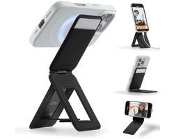 MOFT Tripod Wallet - Kaarthouder & Uitklapbare Standaard 20CM - Compatibel met MagSafe - MOVAS Vegan Leer - Magnetische Portemonnee 2 Pasjes - Zwart