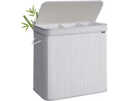 SONGMICS - Wasmand - Wassorteerder - Bamboe - Handgrepen - Uitneembare Waszak - 150 Liter Capaciteit