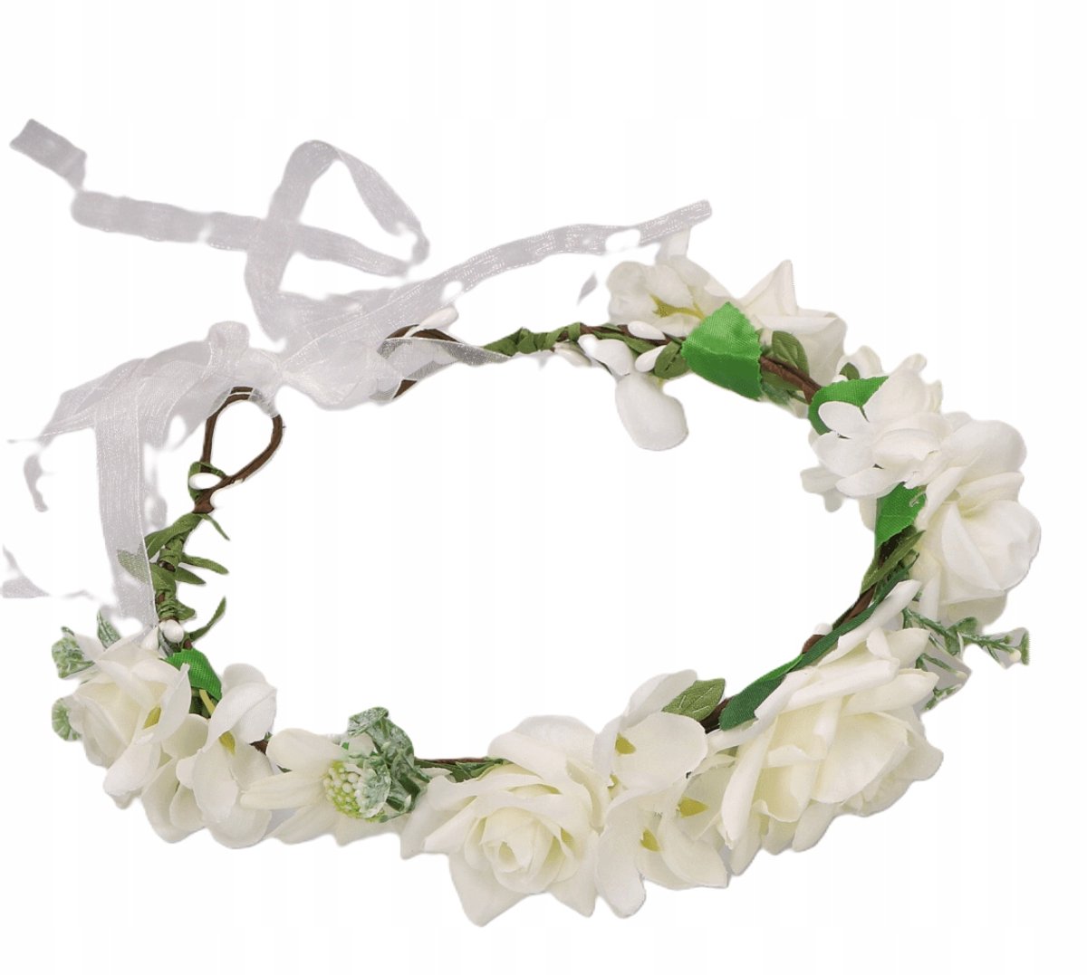 Communie Krans Wit met Bloemen - Elegante Haaraccessoire
